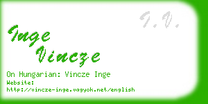 inge vincze business card